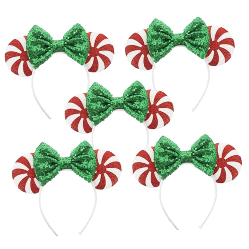 Beaupretty 5st Schmetterlings-stirnband Mit Pailletten Stirnband Mit Clips Weihnachtskopfschmuck Weihnachts-haarschmuck Weihnachtsparty Liefert Weihnachtskopfbedeckung Stirnbänder Stoff von Beaupretty