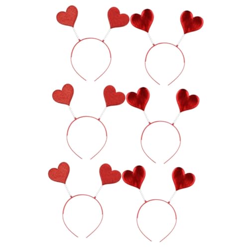 Beaupretty 6 Stk Stirnband Herz Amor shöne bescherung schöne bescherun Haarschmuck für die Hochzeit Valentinstag-Foto-Requisite Geburtstag Haarschmuck Pop Requisiten Knallt Kopfbedeckung von Beaupretty