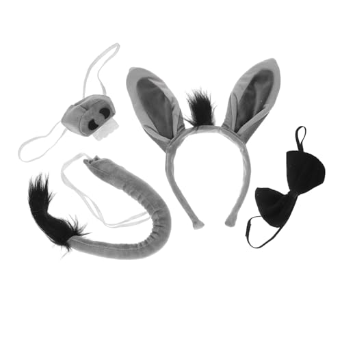 Beaupretty Esel Kostüm Set Tier Stirnband mit Ohren Nase Fliege Elastisch für Mädchen Karneval Halloween Fasching Party Cosplay Zubehör Beaupretty Esel Kostüm Set Tier Stirnband mit Ohren Nase Fliege Elastisch für Mädchen Karneval Halloween Fasching Party Cosplay Zubehör von Beaupretty