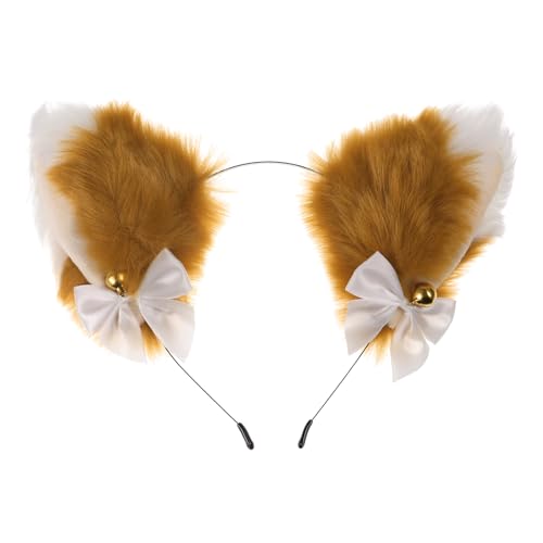 Fuchs Ohren Stirnband Plüsch Anime Tier Stirnband Cosplay Fell Katzenohren Stirnband Party Kostüm Haarschmuck für Kinder Und Erwachsene von Beaupretty