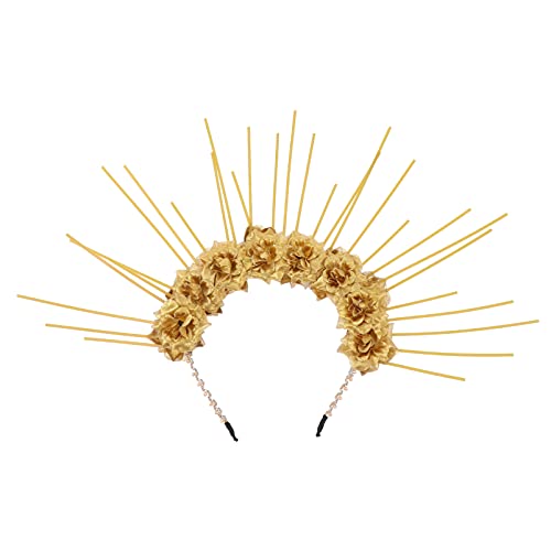 Beaupretty Göttin Halo Crown Versetzt Zip Krawatte Halo Crown Halloween Kostüm Kopfstück Kopfschmuck für Cosplay Partei (Gold) von Beaupretty