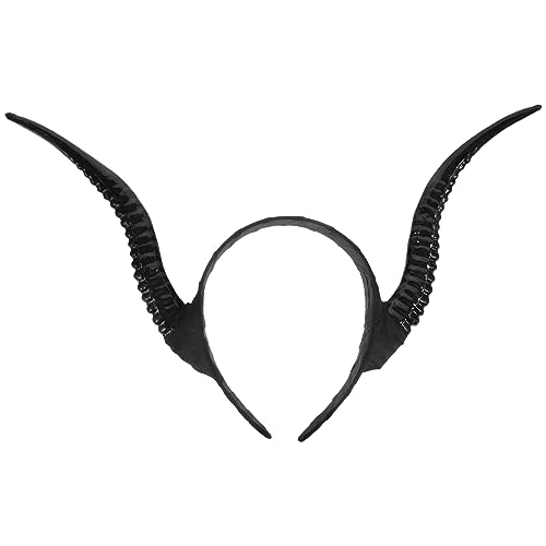 Beaupretty Halloween Hörner Stirnband Teufelshorn Kopfschmuck Gothic Antilope Hörner Halloween Cosplay Foto Requisiten Schwarz von Beaupretty