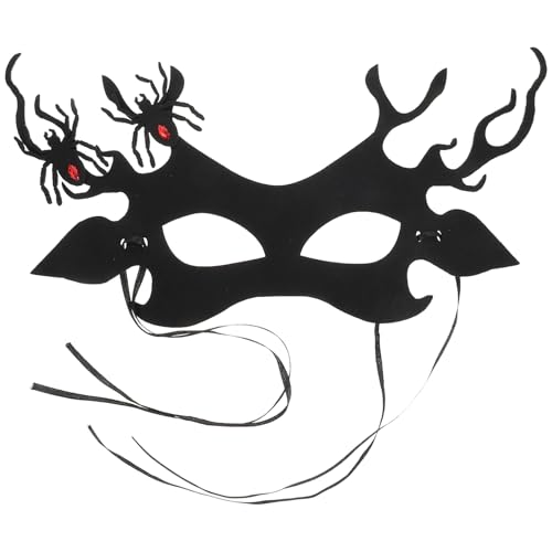 Beaupretty Halloween-Spinnenmaske Maskerade-Maske Halloween-Kostüm-Maske Geweihhörner Weihnachts-Anziehmaske Für Halloween-Cosplay-Party Schwarz von Beaupretty