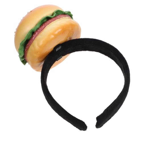 Beaupretty Hamburger-Stirnband Neuartiger Kopfschmuck Burger-Form Haarreif Hamburger-Cosplay-Kopfbedeckung Burger-Kostüm-Stirnband von Beaupretty
