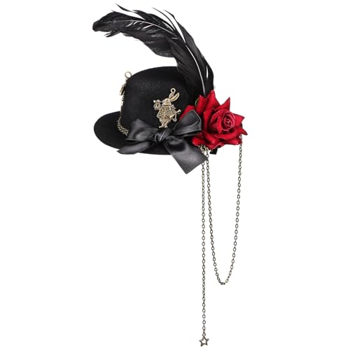 Beaupretty Hexenhut Fascinator Mini Hexenhut Haarspange Mini Schwarz Hexenhüte Steampunk Zylinderhut Haarspange Gothic Hut Haarspangen für Frauen, Mehrfarbig/Meereswellen (Ocean Tides), 0 von Beaupretty