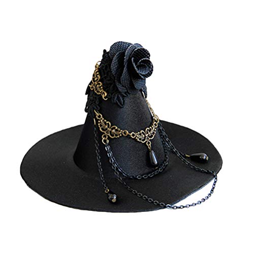 Beaupretty Hexenhut Haarspange Mini Zylinder Gothic Hexenhut Stirnband Schwarz Fascinator Hut Halloween Hexenhut Steampunk Zubehör Party Kostüm Bühnenshow Requisiten von Beaupretty