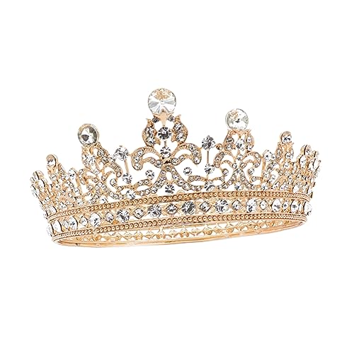 Beaupretty Kristallhaarrebe Brautjungfer Hochzeit Strass Haarkrone aus Strass Brautstirnband für Hochzeit Haar Strass Wedding Decoration Rhinestones barockes Haarteil Strass Tiara Golden von Beaupretty