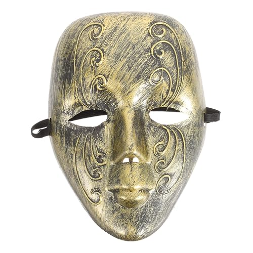 Beaupretty Partyzubehör Für Karneval Venezianische Maske Partymaskenmänner Maskenstütze Venezianische Cosplay-masken Karneval-maske Goldene Vollmaske Augenmaske Partybedarf Plastik Unisex von Beaupretty