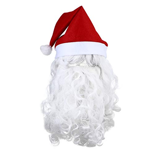 Beaupretty Santa Perücke Und Bart Set 3 Stück Weihnachtsperücke Santa Claus Perücke Und Bart Weihnachten Kostüm Cosplay Verkleiden Sich für Erwachsene von Beaupretty