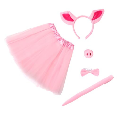 Beaupretty Schwein Kostüm Set Mädchen Tutu Rock Ballett Kurzrock Süßes Performance Kostüm mit Ohren Stirnband Nase und Fliege für Karneval Fasching Party Cosplay Beaupretty Schwein Kostüm Set Mädchen Tutu Rock Ballett Kurzrock Süßes Performance Kostüm mit Ohren Stirnband Nase und Fliege für Karneval Fasching Party Cosplay von Beaupretty