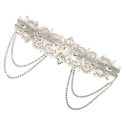 Beaupretty Strass Braut Stirnband Braut-Hochzeits-Stirnband Tiaras Wedding Hair Accessories brauthaatschmuck Haarschmuck Hochzeit Stirnband Hochzeitshaarzubehör Strass Plus Gummiband von Beaupretty