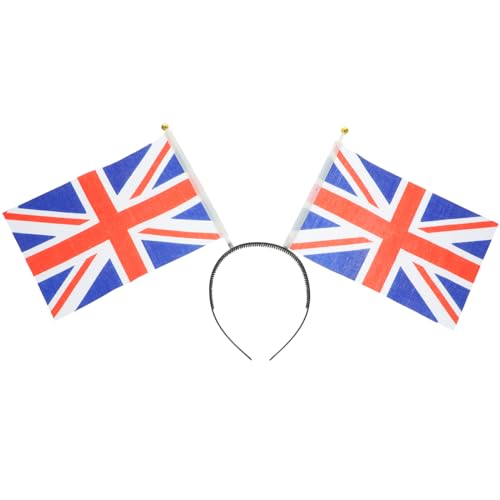 Beaupretty Union Jack-stirnband Festival Nationalflaggen-stirnband Stirnbänder Bands Maskerade Kopfbedeckung Kostüm Krönung Hoodies Urlaub Haarband Errötendes Foto -requisiten 4 Stoff von Beaupretty