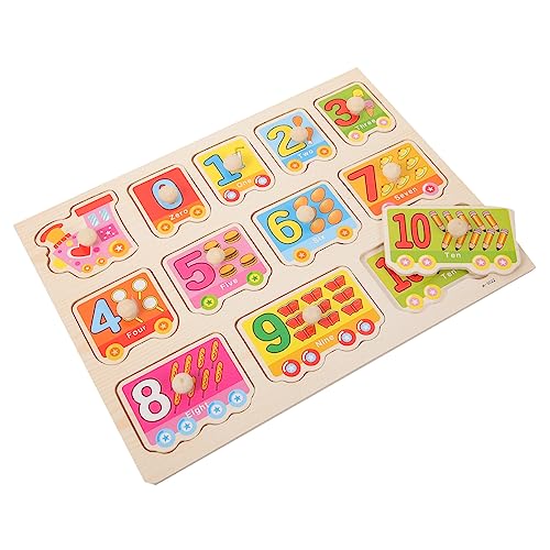 Beaupretty Zahlenrätselbrett aus Holz puzzle shapes puzzle puzzlebrett puzzle für puzzle platte Puzzles mit Zahlentafeln Zahlenlernspielzeug Bildungsblöcke aus Holz Holzpuzzles von Beaupretty