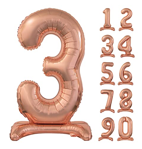 GoDan Beauty&Charm Riesige Luftballons Zahlen 0-9 zum Aufstellen auf dem Tisch 74 cm Folienballon Geburtstagsluftballons Zimmer und Raumdekoration beim Geburtstag Jubiläum Jahrestag (Zahl 3 Rosegold) GoDan Beauty&Charm Riesige Luftballons Zahlen 0-9 zum Aufstellen auf dem Tisch 74 cm Folienballon Geburtstagsluftballons Zimmer und Raumdekoration beim Geburtstag Jubiläum Jahrestag (Zahl 3 Rosegold) von Beauty&Charm