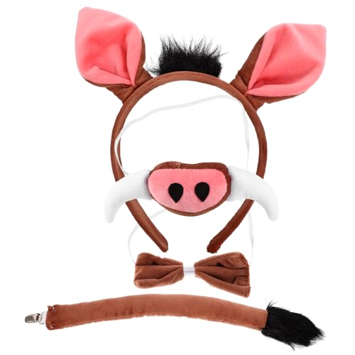 Beavorty 1 Satz Warzenschwein-Stirnband Hörner Lamm Stirnband Cosplay-Stirnband Reifen Tiere verkleidung kinder tierkostüme für kinder Cosplay Kostümzubehör Schweinekostüm Stoff von Beavorty