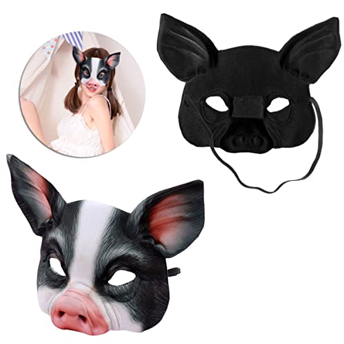 Beavorty 1 Stück Schweinemaske Halbes Gesicht Tiermaske Horror Schweinemaske Für Halloween Party Festival Maskerade Fancy Ball Cosplay Kostüm Requisiten () von Beavorty