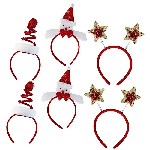 Beavorty 12 Stück Weihnachtliche Stirnbänder Haarschmuck Weihnachtsstern Stirnbänder Partyzubehör Kostümparty Stirnbänder Weihnachtsgeschenke Weihnachts Stirnband von Beavorty