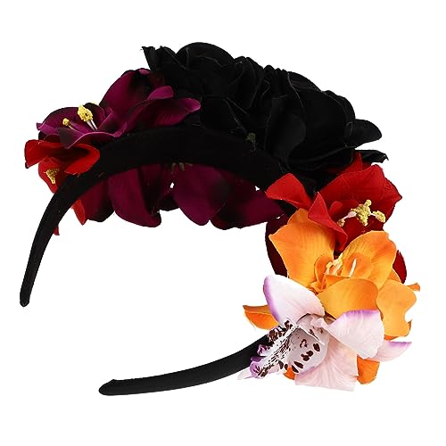 Beavorty 1Stk rosa Stirnband Blase Stirnband Stirnbänder für Rosen Stirnband Blumenstirnband Party haaraccessoires haarreife Halloween-Haarband Simulationsrosen-Stirnband Stoff von Beavorty