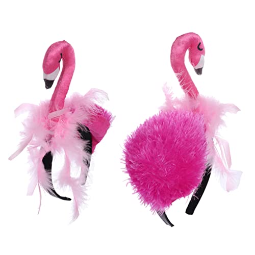 Beavorty 1stk Flamingo-stirnband Baby Mädchen Verbeugt Sich Flamingohüte Für Damen Haarschmuck Für Mädchen Hawaiianisches Stirnband Make-up-stirnband Luau-party Kind Knoten Satin Hautpflege von Beavorty