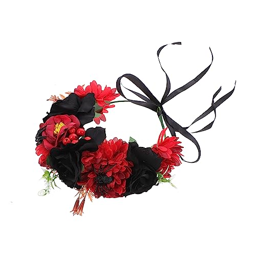 Beavorty 1stk Halloween-kranz Band Styling Tag Der Toten Kostüm Rot Kopfschmuck Weihnachtsgirlande Haartrockner Plüsch Zubehör Buzz-kostüm Lustig Bogen Performance-kopfbedeckung Seide Black von Beavorty