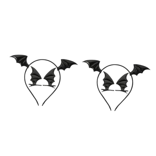 Beavorty 2 Sätze Fledermaus Stirnband Haarspange Haar Stirnband bopper gespenstisch halloween haarschmuck halloween kopfschmuck Halloween-Kopfschmuck Party-Stirnbänder für Halloween Stoff von Beavorty