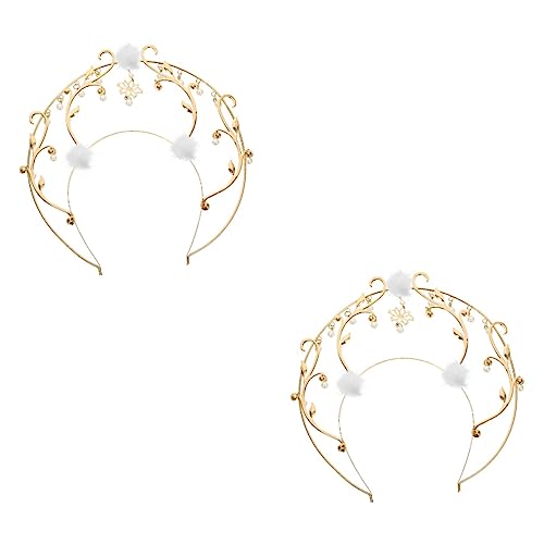 Beavorty 2 Stk Halo-stirnband Unserer Lieben Frau Auffälliger Kopfschmuck Partykostüm Haarband Sonne Kopfbedeckung Goldene Kopfbedeckung Göttin Stirnband Umstandsoutfits Gala von Beavorty