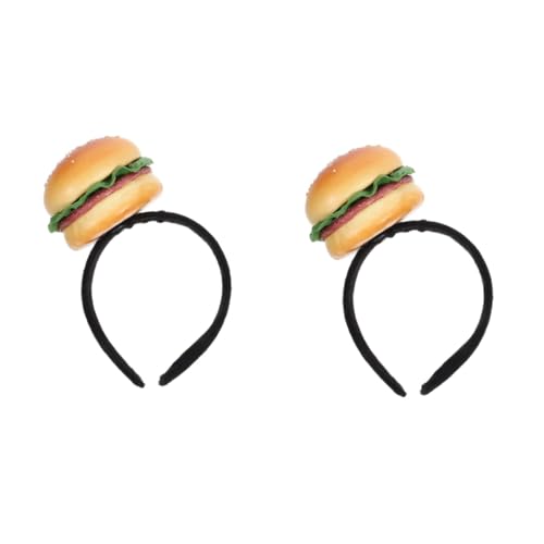 Beavorty 2 Stück Hamburger Stirnband Outdoor Stilvolles Stirnband Reise Kopfbedeckung Stirnband Dekor Party Selfie Stirnband Cosplay Burger Stirnband Festival Kopfbedeckung von Beavorty