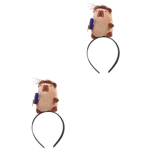 Beavorty 2 Stück Lustiges Stirnband Entzückendes Capybara Haarband Capybara Kopfbedeckung Requisiten Capybara Stirnbänder Für Mädchen Capybara Cosplay Stirnband Festival von Beavorty