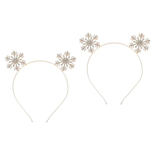 Beavorty 2St Schneeflocken-Stirnband Stirnband Requisiten Weihnachtshaarband Partydekoration Haarschmuck für Frauen Strass-Stirnband Karnevals-Haarschmuck Kopf Zubehör Strasssteine von Beavorty