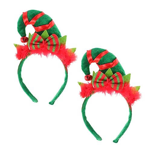 Beavorty 2St Stirnband Clown-Kostüme Festival-Party-Kopfschmuck Haarschmuck Haarband Haargummi Kappen weihnachtsmütze kopfschmuck Elfenhut-Haardekorationen Geweih schmücken Weihnachtselfe von Beavorty