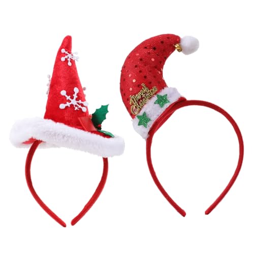 Beavorty 2St Weihnachtsstirnband Pailletten-Stirnbänder für Frauen Stirnband für Kinder Haargummis Stirnbänder für Männer Weihnachtsmütze Haarband Schneeflocken-Haarreifen von Beavorty