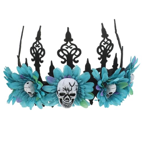 Beavorty 2st Halloween-krone-stirnband Hexen-cosplay-stirnbänder Krone Für Mädchen Frauen Halloween Blumenkrone Frauen Blumenkrone Für Halloween Halloween-blumenkrone Schädel Ist Harz von Beavorty