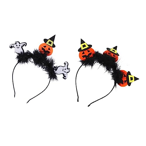 Beavorty 2st Kürbis-geist-stirnband Kürbis-kopfschmuck Halloween-haarreifen Halloween-requisiten Halloween-kürbis-stirnband Kinderkostüme Mädchen Stirnband Halloween-kopfschmuck Maske Stoff von Beavorty