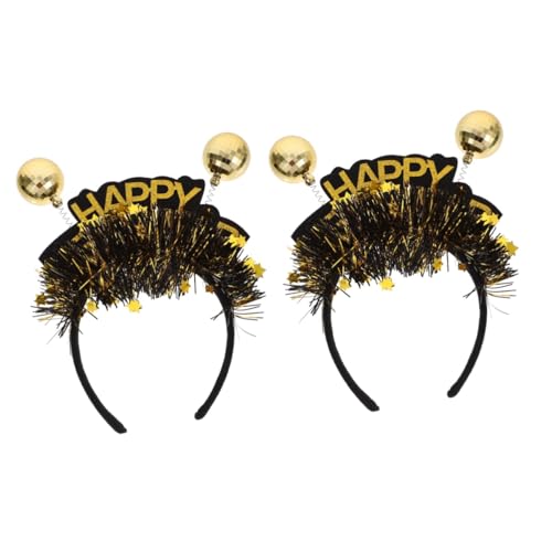 Beavorty 2st Stirnband Neujahrsfoto-requisite 2025 Partygeschenke Für Das Neue Jahr Disco-kopfbedeckung Neujahrs-requisiten 2025 Kopfschmuck Für Neujahrsfeiern Haarband Filzstoff von Beavorty