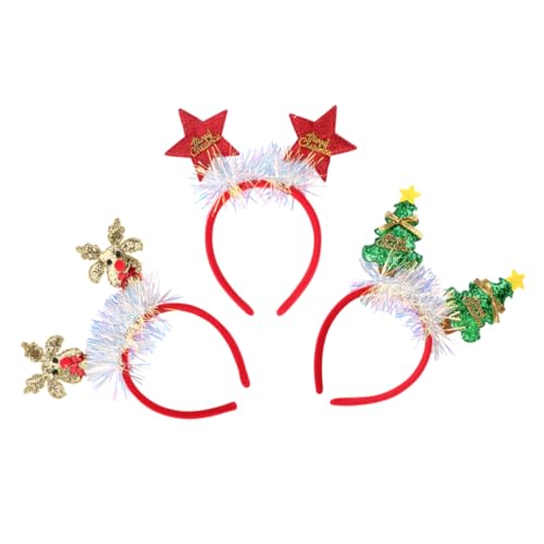 Beavorty 3St Weihnachtsstirnband Flash-Kostüm Sterne Stirnbänder Tiara Party-Kopfschmuck Kostümrequisite für die Weihnachtsfeier Geweih Kopfbedeckung Kopftaste Requisiten von Beavorty