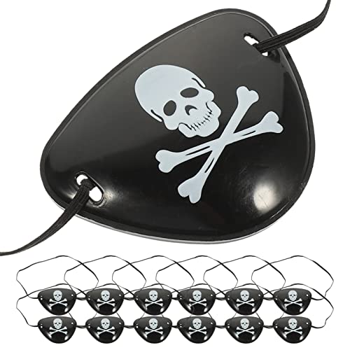 Beavorty 4 Sätze Maske Tragbare Augenklappe Piratenkostüm-auge Halloween Halloween Assecoires Cosplay-zubehör Requisiten Für Fotoautomaten Plastik Black 12 Stück * 4 von Beavorty