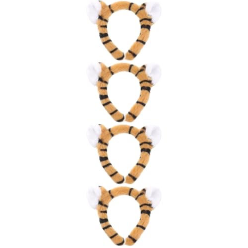 Beavorty 4 Stück Haarreifen Ohren-Stirnband Haarschmuck für den Abschlussball Tierkostüm halloween kopfschmuck halloween kopfbedeckung Kopfhörer Haarbürste Tigerohr-Stirnband Party-Haarband von Beavorty