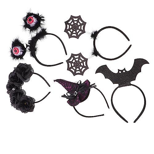 Beavorty 5St Halloween-Stirnband halloween haarschmuck Halloween Haar-Ornamente für Haarband schicke Haarbänder Kopfschmuck für Halloween-Partys Hexenkopfschmuck Stoff Black von Beavorty