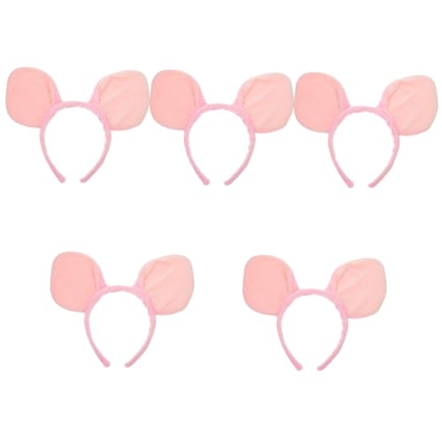 Beavorty 5st Schweinchen-stirnband Tiere Kopftuch Stirnbänder Kostüme Für Erwachsene Rollenspiel-outfits Für Frauen Haarschmuck Für Mädchen Tierohren Erwachsener Ohr Stirnband Stoff Rosa von Beavorty