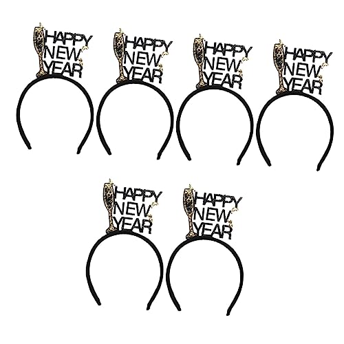 Beavorty 6 Stk 2023 Neujahrsstirnband kinder stirnband fasching haarreif Party-Haarband nye Gastgeschenke Partygeschenke für das neue Jahr schöne Haarreifen Neujahrsvorräte Vlies von Beavorty
