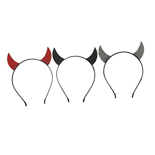 Beavorty 6 Stk Stirnband aus Teufelshorn halloween haarspangen haarspange halloween Stirnband mit Teufelsohren Ochsenhorn-Stirnbänder Teufel Cosplay Stirnbänder -Requisiten Stoff von Beavorty