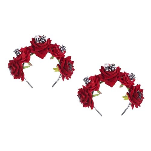 Beavorty 8 Stk -Stirnband Kostüm Schleier Stirnband Kopfbedeckungen für Damen Halloween headband halloween haarschmuck Cosplay-Kopfschmuck-Requisiten Festival-Stirnbänder Stoff rot von Beavorty