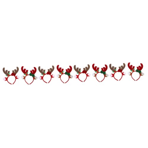 Beavorty 8 Stück Geweih Glocken Stirnband Schöner Weihnachts Kopfschmuck Weihnachtliche Stirnbänder Cosplay Stirnband Für Weihnachtsparty Zubehör Weihnachtsfeier Kopfschmuck von Beavorty