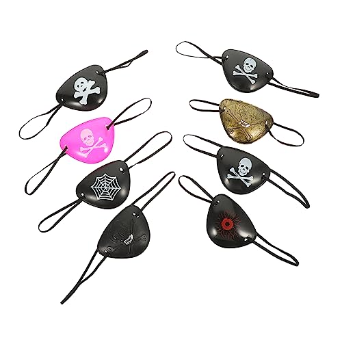 Beavorty 8st -augenmaske Augenklappe Mit Totenkopfmuster Augenklappen Halloween-augendekor Cosplay-party-requisiten Lustige Augenklappe Cosplay-zubehör Augenklappe Plastik von Beavorty