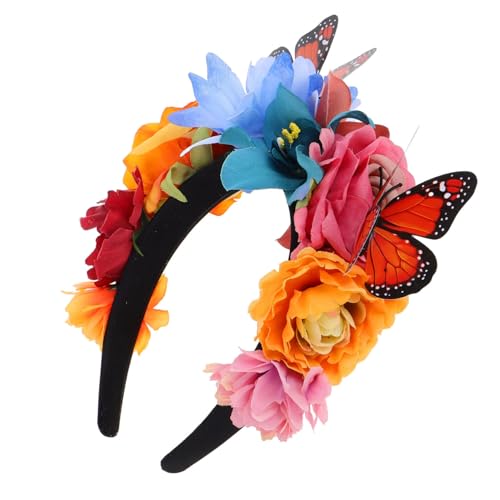 Beavorty Blumen-schmetterling-stirnband Elegante Schmetterlingsdekoration Festivalstirnband Cosplay-stirnband Schmetterling Kopfschmuck Wunderschönes Blumenaccessoire Polyester von Beavorty