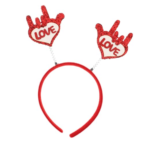 Beavorty Geste-valentine-stirnband Amor Stirnband Haarteil Zum Valentinstag Valentins-stirnband-herzen Partyzubehör Stirnband Valentinstag Partydekorationen Valentinstag Stirnband Rot Vlies von Beavorty