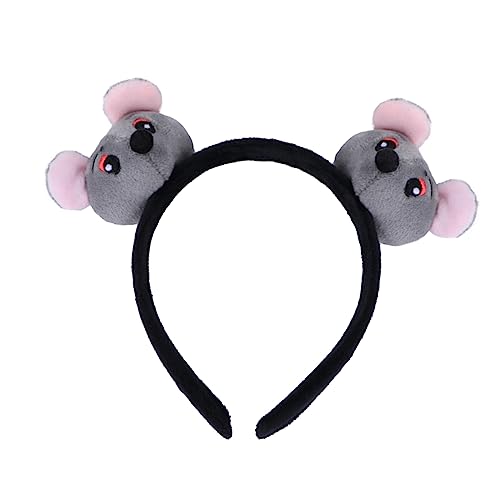 Beavorty Haarreifen für das neue Jahr fasching haarschmuck faschings haarschmuck rat costume mouse costume Kinderparty Zubehör Ratten-Stirnband Party-Haarreifen Haarreifen Light Grey von Beavorty