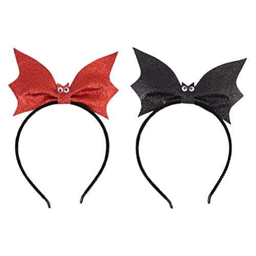 Beavorty Halloween-Stirnband, 2Pcs Fledermaus Stirnband Spinnen Haar Hoop Cosplay Kostüm Masquerade Stirnbänder Haarzubehör von Beavorty