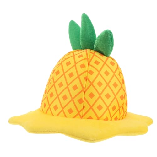 Beavorty Kopfschmuck Mit Ananashut Cosplay-maske Banana-kostüm Für Halloween-obstkostüm Frucht-partyhüte Eimerhut Mit Ananas Ananas-kopfschmuck Ananas Hut Kostüm Goldener Samt Yellow von Beavorty