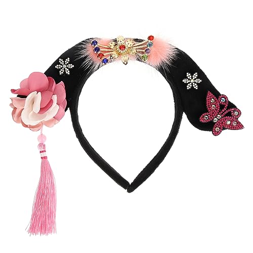 Beavorty Palace Stirnband hallowe die chinesen prom kopfschmuck fot photo Perlenstirnband Mode Frauen Stirnbänder Outfit altes chinesisches stirnband chinesisches Kostümzubehör Stoff Rosa von Beavorty